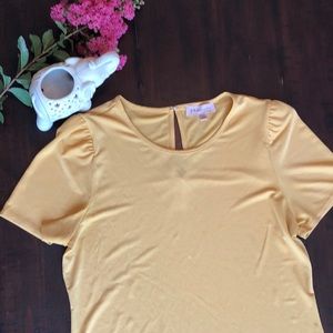 Yellow short sleeve blouse